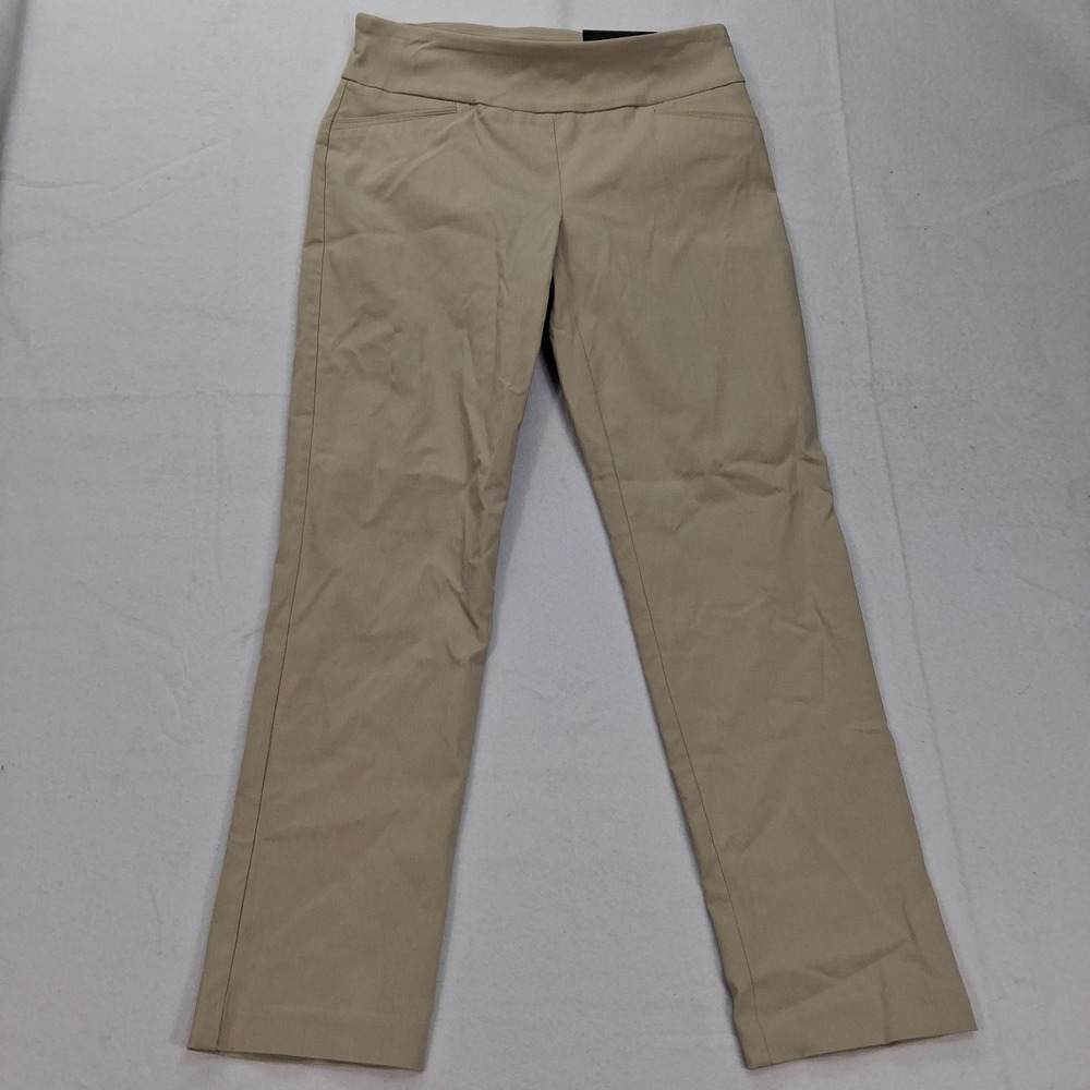 Attyre New York Pants Womens 6 Audrey Tan Slim Leg Ankle Pull On NEW